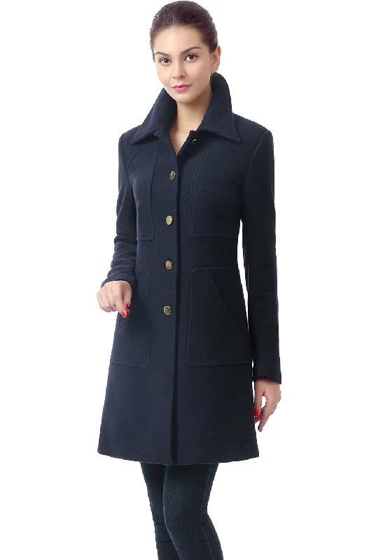 women's faux fur coat -BGSD Women Elizabeth Wool Walking Coat