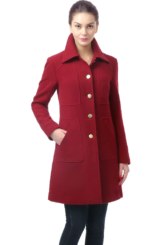 elegant long coat for women -BGSD Women Elizabeth Wool Walking Coat