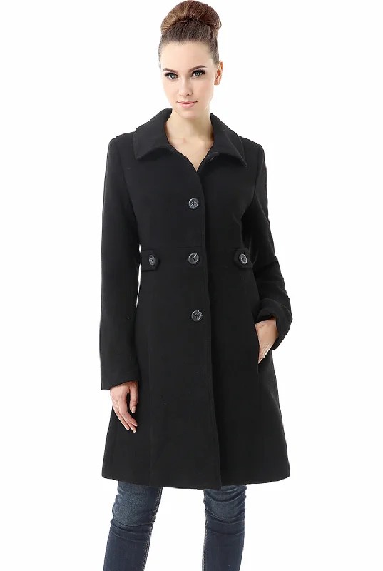 luxury designer winter coat for women -BGSD Women Heather Wool Walking Coat