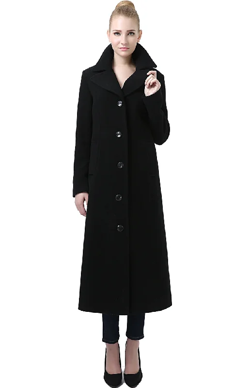 women's slim fit blazer -BGSD Women Jeanette Long Wool Maxi Walking Coat