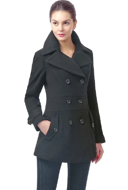 cozy oversized wrap coat for women -BGSD Women Joann Wool Pea Coat