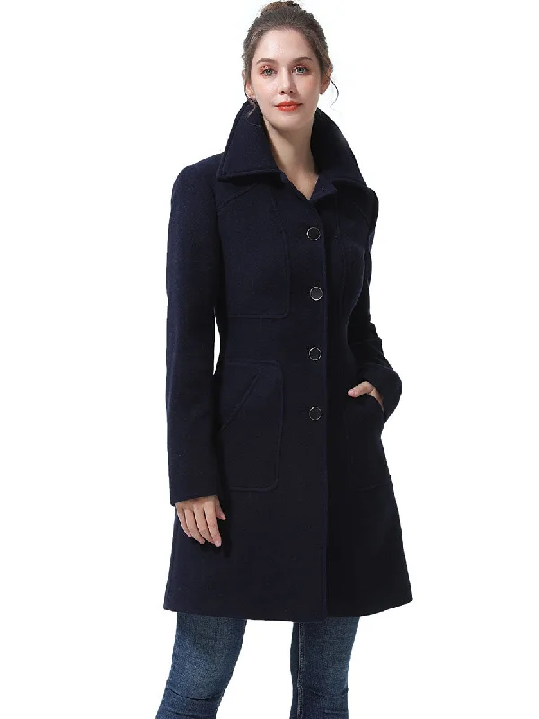 sustainable eco-friendly coat for women -BGSD Women Kim Wool Walking Coat