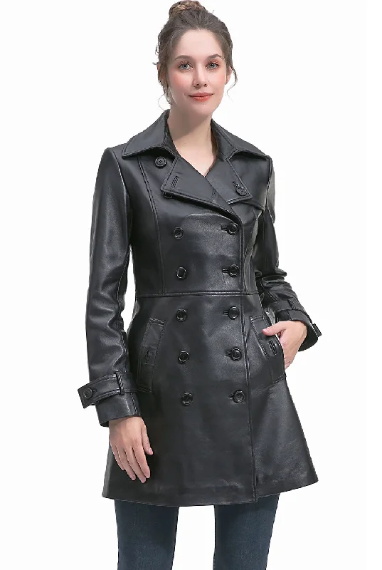 women's faux fur-lined parka -BGSD Women Darcy Lambskin Leather Coat