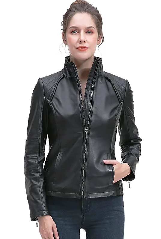 women's winter coat -BGSD Women Kate Lambskin Leather Jacket