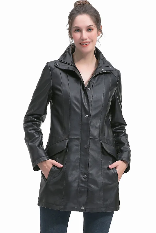 soft touch sherpa coat for women -BGSD Women Imani Lambskin Leather Coat