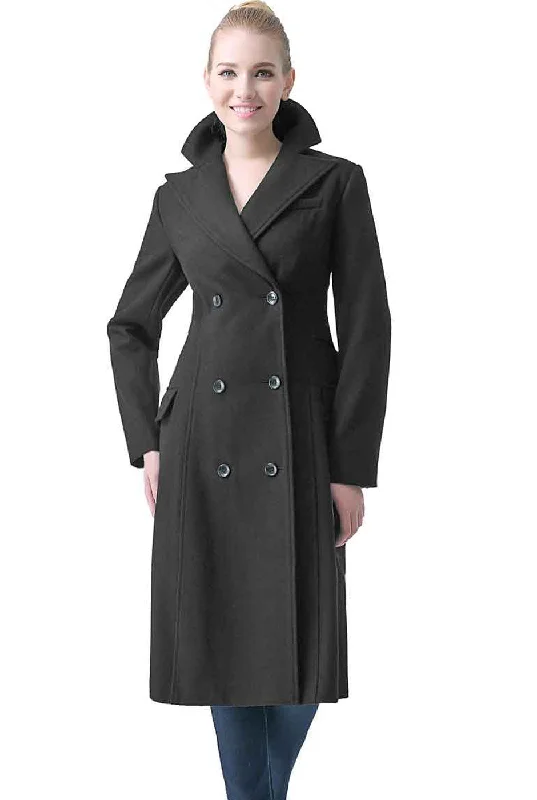 women's hooded winter jacket -BGSD Women Romina Wool Long Walking Coat