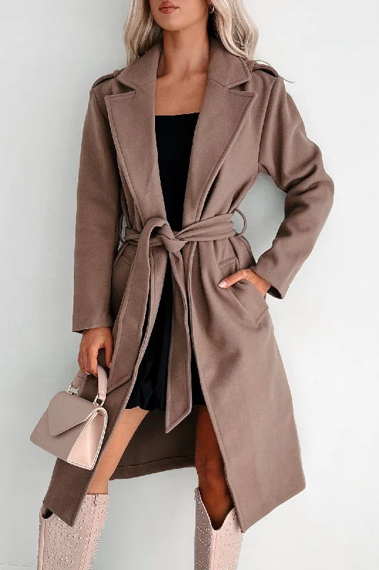 women's relaxed boyfriend blazer -Crowley Belted Trench Coat (Cocoa)