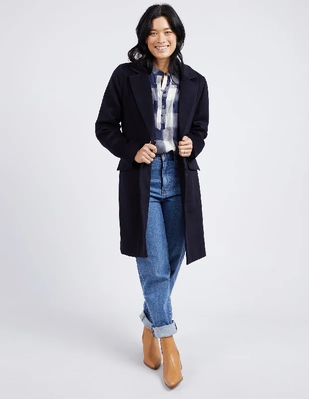 women's oversized corduroy jacket -Elm Tamsin Coat Dark Sapphire