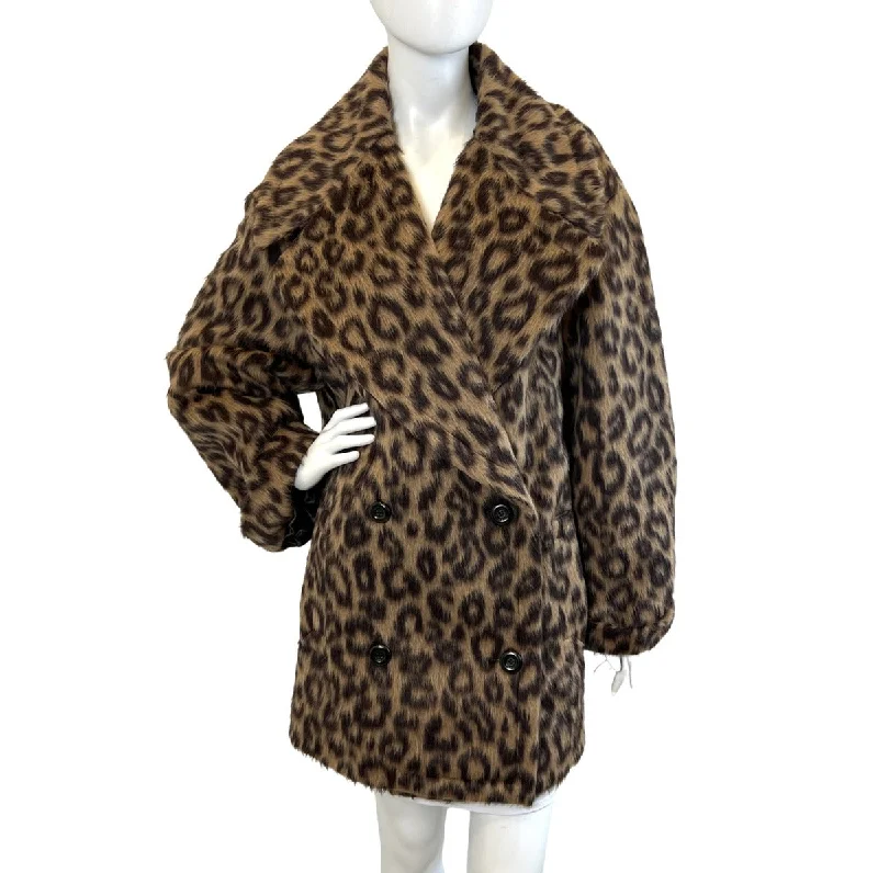 women's winter coat -Michael Kors Leopard  Print Faux Fur Coat