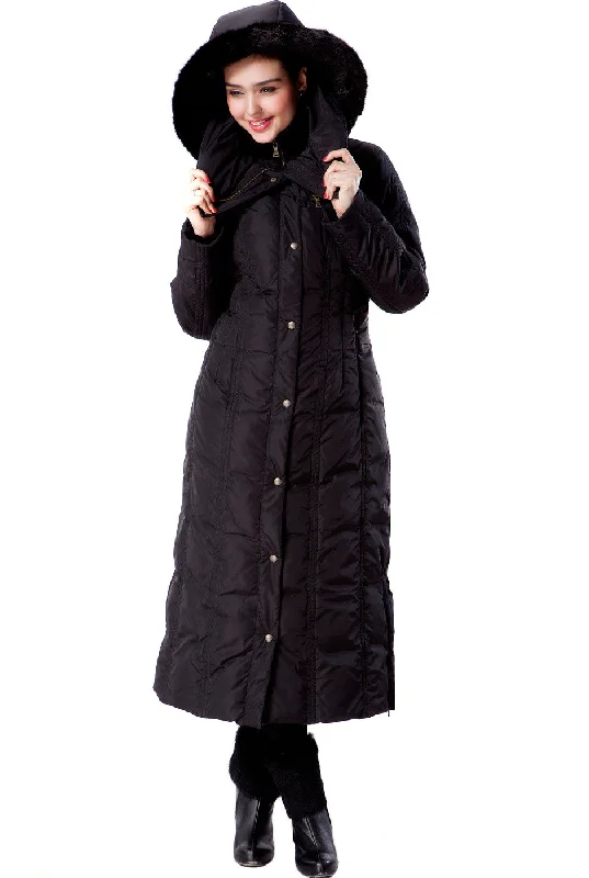 classic trench raincoat for women -PHISTIC Women's "Lacey" Long Hooded Puffer Down Coat