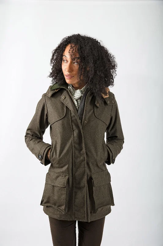 winter-ready women's parka -Field Coat in Forest Green