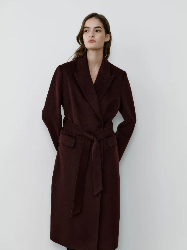 women's teddy bear coat -THE PARISIAN COAT - BURGUNDY