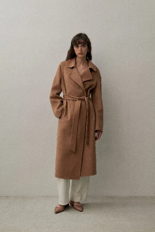 stylish longline coat for women -THE TAILORED COAT - CAMEL