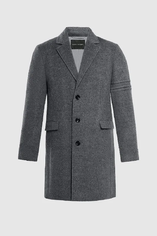 ladies' soft knit cardigan coat -Baby Alpaca Notched Lapel Overcoat