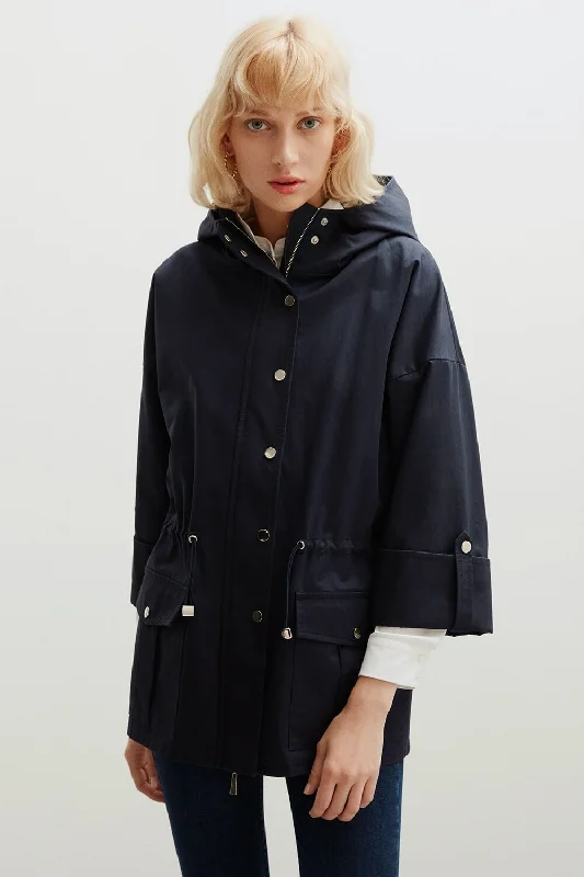 fashionable belted wool coat for women -Brandon Trench Coat