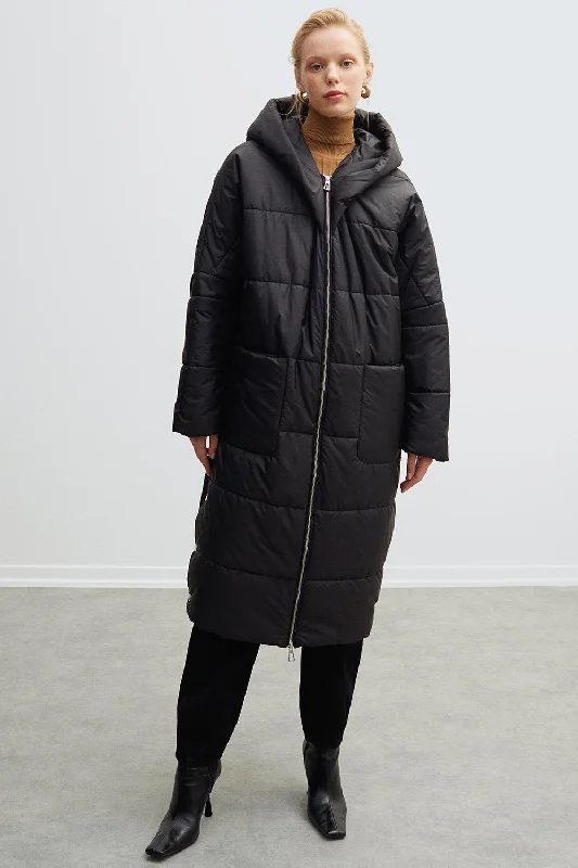 fitted wool blend coat for women -Lars Padded Coat