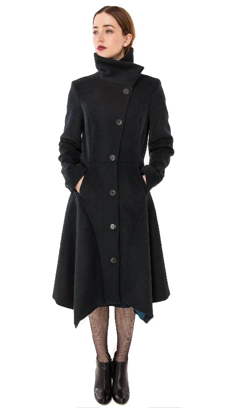 ladies' fur-lined jacket -Sheridan Coat/ Charcoal