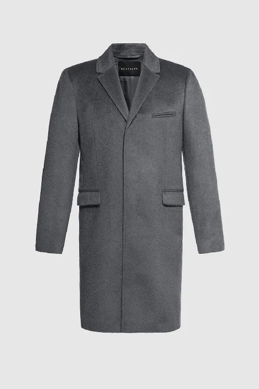 elegant wool cape for women -Suri Alpaca Notched Lapel Overcoat